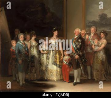 Francisco de Goya y Lucientes / 'la famille de Carlos IV', 1800, École espagnole, huile sur toile, 280 cm x 336 cm, P00726. MUSÉE : MUSEO DEL PRADO, MADRID, ESPAGNE. CARLOS IV DE ESPAÑA. Banque D'Images