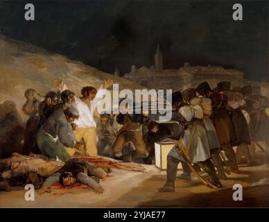 Francisco de Goya y Lucientes / 'le troisième mai 1808 à Madrid : les exécutions sur la colline du principe Pio', 1814, École espagnole, huile sur toile, 268 cm x 347 cm, P00749. MUSÉE : MUSEO DEL PRADO, MADRID, ESPAGNE. Banque D'Images