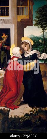 Juan Correa de Vivar / 'The Visitation/Penitent Saint Jérôme', vers 1535, École espagnole, huile sur panneau, 218 cm x 77 cm, P00689. MUSÉE : MUSEO DEL PRADO, MADRID, ESPAGNE. Banque D'Images