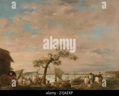 Antonio Carnicero / 'Vista de la Albufera de Valencia', CA. 1783, École espagnole, huile sur toile, 64 cm x 85 cm, P00640. MUSÉE : MUSEO DEL PRADO, MADRID, ESPAGNE. Banque D'Images