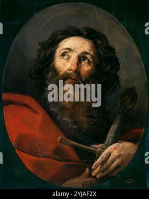 Guido Reni / 'Saint Paul', vers 1617, École italienne, huile sur toile, 76 cm x 61 cm, P00220. MUSÉE : MUSEO DEL PRADO, MADRID, ESPAGNE. SAN PABLO. Banque D'Images