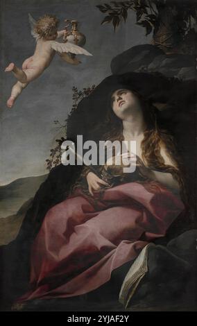 Anonyme / 'pénitent Magdalene', XVIIe siècle, École italienne, toile, 191 cm x 121 cm, P00100. MUSÉE : MUSEO DEL PRADO, MADRID, ESPAGNE. MARY MAGDALENE. Banque D'Images