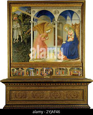 Fra Angelico / 'l'annonciation', ca. 1426, l'École Italienne, tempera sur panneau, 194 cm x 194 cm, P00015. Musée : Musée du Prado, MADRID, ESPAGNE. ADAM et EVE. L'archange Gabriel. EVE. Adam. Vierge Marie. Banque D'Images