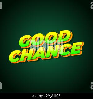 Conception d'effet de texte Good chance pour les publicités de médias sociaux Illustration de Vecteur