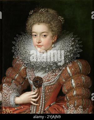 Frans Pourbus 'el Joven' / 'Elizabeth de France, Reine d'Espagne', vers 1615, École flamande, huile sur toile, 61 cm x 51 cm, P01977. MUSÉE : MUSEO DEL PRADO, MADRID, ESPAGNE. Banque D'Images