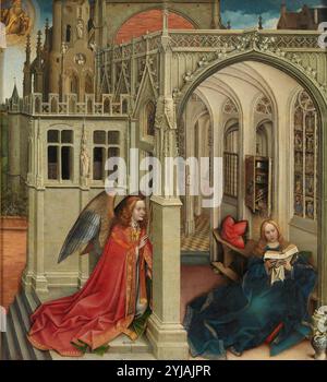 Robert Campin / 'L'Annonciation', 1418-1419, Ecole flamande, huile sur panneau, 76 cm x 70 cm, P01915. MUSÉE : MUSEO DEL PRADO, MADRID, ESPAGNE. Banque D'Images