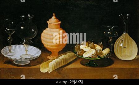 Juan van der Hamen y León / 'nature morte avec bonbons et récipients en cristal', 1622, École d'Espagne, huile sur toile, 52 cm x 88 cm, P01164. MUSÉE : MUSEO DEL PRADO, MADRID, ESPAGNE. Banque D'Images