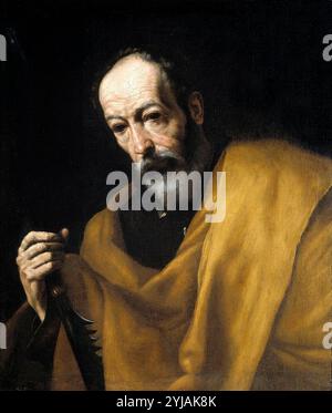 José de Ribera / 'Saint Simon', 1630-1635, École espagnole, huile sur toile, 74 cm x 62 cm, P01090. MUSÉE : MUSEO DEL PRADO, MADRID, ESPAGNE. Banque D'Images