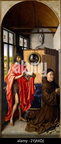 Robert Campin / 'Saint Jean Baptiste et le Franciscain Heinrich von Werl', 1438, École flamande, huile sur panneau, 101 cm x 47 cm, P01513. MUSÉE : MUSEO DEL PRADO, MADRID, ESPAGNE. Banque D'Images