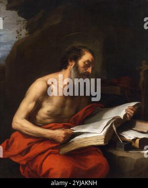 Bartolomé Esteban Murillo / 'Saint Jérôme Reading', 1650-1652, École espagnole, huile sur toile, 125 cm x 109 cm, P00988. MUSÉE : MUSEO DEL PRADO, MADRID, ESPAGNE. Banque D'Images