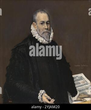 El Greco / 'le Docteur', 1582-1585, École espagnole, huile sur toile, 96 cm x 82,3 cm x 2 cm, P00807. MUSÉE : MUSEO DEL PRADO, MADRID, ESPAGNE. Banque D'Images