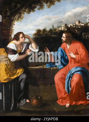 Christ et la femme samaritaine, peinture à l'huile sur toile par Artemisia Gentileschi, 1637 Banque D'Images