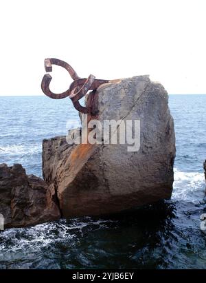 GUIPUZCOA. SAN SEBASTIAN. EL PEINE DE LOS VIENTOS ( détail ) , OBRA DE Eduardo Chillida. Banque D'Images