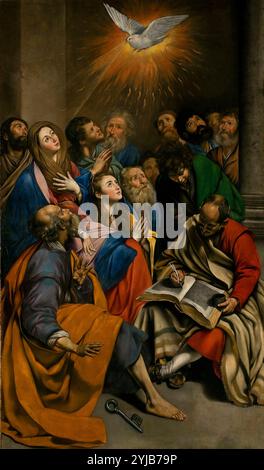 Fray Juan Bautista Maíno / 'Pentecost', 1612-1614, École espagnole, huile sur toile, 285 cm x 163 cm, P03018. MUSÉE : MUSEO DEL PRADO, MADRID, ESPAGNE. Banque D'Images