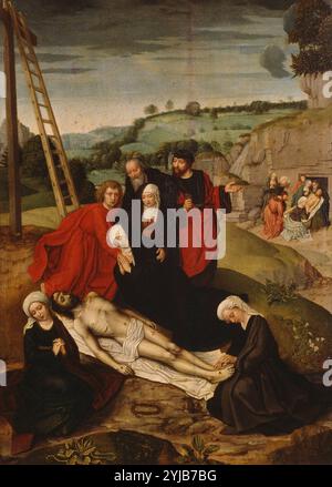 Adriaen Isenbrandt / 'Lamentation sur le Christ mort', première moitié du XVIe siècle, École flamande, panneau, 54,5 cm x 40 cm, P07756. MUSÉE : MUSEO DEL PRADO, MADRID, ESPAGNE. Auteur : ADRIAEN ISENBRANDT. Banque D'Images