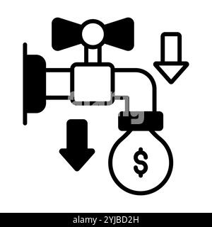 Activité de fonds et flux d'argent, concept d'illustration vectorielle de qualité supérieure. Symbole d'icône mixte. Illustration de Vecteur