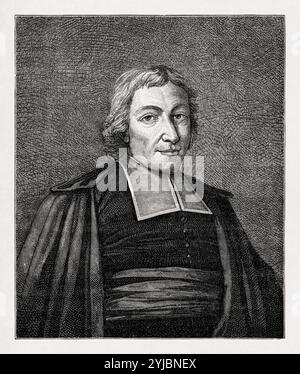 Portrait du prêtre Jean-Baptiste de la salle, fondateur de l'Institut des Frères des écoles chrétiennes. Il est devenu un saint des catholiques Banque D'Images