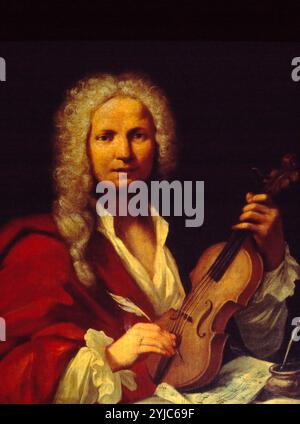 Portrait d'Antonio Vivaldi (1678-1741), 1723, huile sur toile. Musée : Museo Bibliografico musicale, BOLONIA, ITALIE. AUTEUR : FRANÇOIS MORELLON DE LA CAVE. Banque D'Images