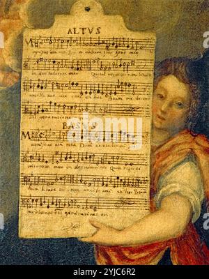 Partition pour Alto et basse de Magnificat pour 4 voix composée par Cornelius Verdonck (1563-1625). Musée : ÉCOLE DE MUSIQUE, Paris, SUÈDE. Banque D'Images