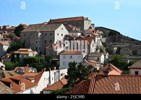 Toits historiques de Dubrovnik, Croatie Banque D'Images