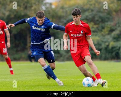 Andrin Hunziker (Karlsruher SC, #09), gg Karlsruher SC vs FC Freiburg, Fussball, Teststpiel, Laenderspielpause, saison 2024/2025, 14.11.2024 Foto : Eibner-Pressefoto/Lena und Christina Wessely Banque D'Images