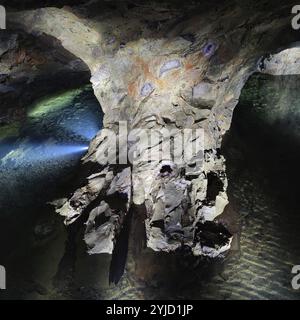 Galerie des visiteurs des mines de pierres précieuses Steinkaulenberg, mine d'exposition à Idar-Oberstein, Rheinpland-Pfalz, Allemagne, Europe Banque D'Images