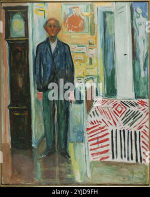 Self-Portrait. Entre l'horloge et le lit. Musée : Musée Munch, Oslo. Banque D'Images