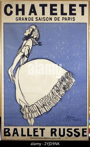 Danseuse de ballet Tamara Karsavina. Affiche pour la saison de ballet russe à Paris. Musée : Musée du Théâtre A. Bakhrushin, Moscou. Auteur : JEAN COCTEAU. Copyright : cette œuvre n'est pas dans le domaine public. Il est de votre responsabilité d'obtenir toutes les autorisations de tiers nécessaires auprès du gestionnaire de droits d'auteur dans votre pays avant la publication. Banque D'Images