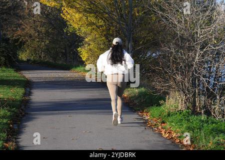 Copenhagen/ Denmark/14 NOV. 2024/quelques promenades et quelques courses avec christianhavn vold lac ad Park aand profitez des feuilles jaunes et brunes montre le temps d'automne ou seson d'automne sur christianshavn vold dans la capitale danoise. (Photo. Francis Joseph Dean/Dean Pictures) (non destiné à un usage commercial) Banque D'Images