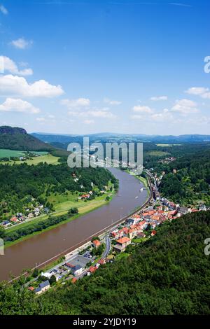 L'Elbe, la Suisse Saxonne, Mourir, Elbe, Saechsische Schweiz, Banque D'Images