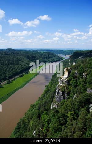 L'Elbe, la Suisse Saxonne, Mourir, Elbe, Saechsische Schweiz, Banque D'Images