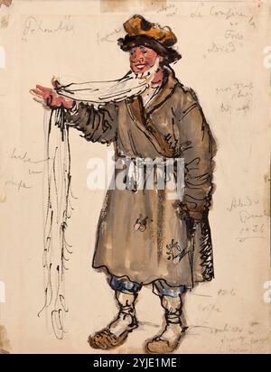 Conception de costumes pour le ballet Petrushka par I. Stravinsky. Musée : COLLECTION PRIVÉE. Auteur : Alexander Nikolayevich Benois. Copyright : cette œuvre n'est pas dans le domaine public. Il est de votre responsabilité d'obtenir toutes les autorisations de tiers nécessaires auprès du gestionnaire de droits d'auteur dans votre pays avant la publication. Banque D'Images