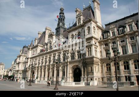 France. Paris. Hôtel de ville. Hôtel de ville. Façade. Banque D'Images