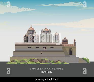 Le Temple hindou de Bhuleshwar de Shiva - illustration stock en tant que fichier EPS 10 Illustration de Vecteur