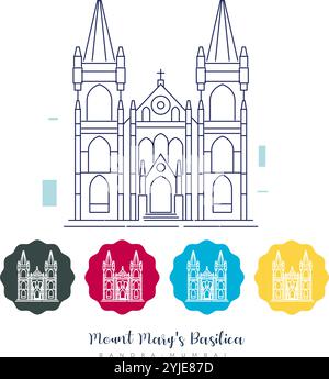 Mount Mary's Basilica- Bandra Mumbai - illustration stock en tant que fichier EPS 10 Illustration de Vecteur