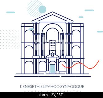 Synagogue Keneseth Eliyahoo de Mumbai - illustration en tant que fichier EPS 10 Illustration de Vecteur