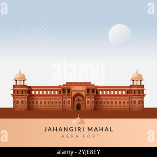 Jahangiri Mahal - Fort d'Agra - illustration en fichier EPS 10 Illustration de Vecteur