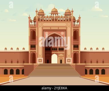 Buland Dawaza - Fatehpur Sikri, Uttar Pradesh - illustration en fichier EPS 10 Illustration de Vecteur