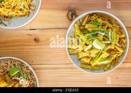 Khao Ram Fuen fabriqué à partir de différents haricots fraîchement préparés chaque jour fraîchement cuisinés pour chaque plat recettes authentiques de tofu de Tai Yai Tai lue Sibsongpanna Yu Banque D'Images