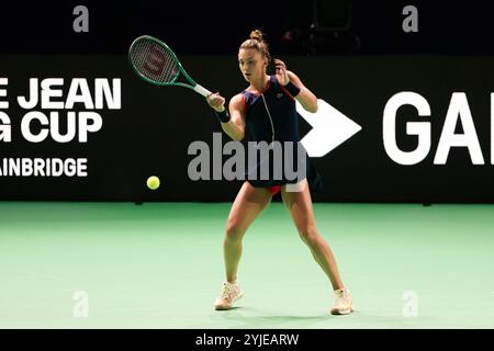 Malaga, Espagne. 14 novembre 2024. MALAGA, ESPAGNE - 14 NOVEMBRE : Jaquésline Cristian de Roumanie avant la finale de la Coupe Billie Jean King au Palacio de Deportes Jose Maria Martin Carpena le 14 novembre 2024 à Malaga, Espagne. (Photo de Jose-Luis Contreras/MB Media/MB Media) crédit : MB Media solutions/Alamy Live News Banque D'Images