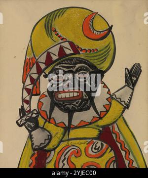 Conception de costumes pour le ballet Petrushka par I. Stravinsky. Musée : COLLECTION PRIVÉE. Auteur : Sergei Yurievich Sudeykin. Copyright : cette œuvre n'est pas dans le domaine public. Il est de votre responsabilité d'obtenir toutes les autorisations de tiers nécessaires auprès du gestionnaire de droits d'auteur dans votre pays avant la publication. Banque D'Images