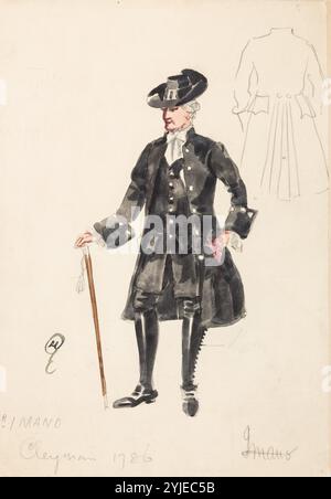 Conception de costumes pour l'opéra le mariage de Figaro de W.A. Mozart. Musée : COLLECTION PRIVÉE. Auteur : Mstislav Valerianovich Dobuzhinsky. Copyright : cette œuvre n'est pas dans le domaine public. Il est de votre responsabilité d'obtenir toutes les autorisations de tiers nécessaires auprès du gestionnaire de droits d'auteur dans votre pays avant la publication. Banque D'Images