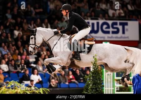 Stuttgart, Allemagne. 14 novembre 2024. Platz Hendrik von Eckermann (SWE) auf Calizi Preis der Firma XXL-Sicherheit Zeitspringpruefung International Qualifikation zum Stuttgart German Masters GER, Stuttgart German Masters 2024, 38. internationale Reitturnier, 14.11.2024 Foto : Eibner-Pressefoto/Roger Buerke crédit : dpa/Alamy Live News Banque D'Images