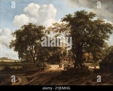 Un Cottage dans les bois. Meindert Hobbema. c. 1662 Banque D'Images