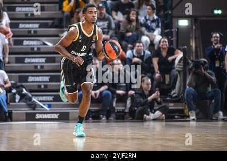 Villeurbanne, France. 14 novembre 2024. Théo Maledon de LDLC Asvel lors du match de basket-ball de Turkish Airlines EuroLeague entre LDLC ASVEL et Crvena zvezda Meridianbet le 14 novembre 2024 à Astroballe à Villeurbanne, France - photo Cyril lestage/DPPI crédit : DPPI Media/Alamy Live News Banque D'Images