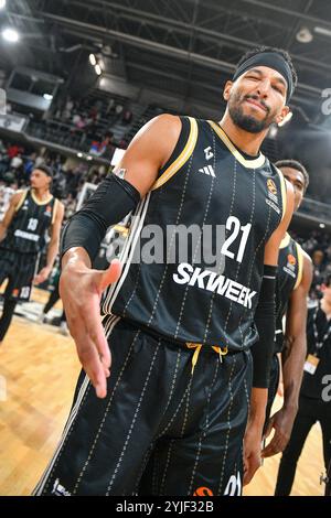 Villeurbanne, France. 14 novembre 2024. Andre Roberson de LDLC Asvel lors du match de basket-ball de Turkish Airlines EuroLeague entre LDLC ASVEL et Crvena zvezda Meridianbet le 14 novembre 2024 à Astroballe à Villeurbanne, France - photo Cyril lestage/DPPI crédit : DPPI Media/Alamy Live News Banque D'Images