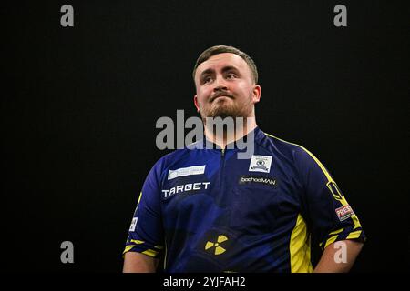 WV Active, Aldersley, Wolverhampton, Royaume-Uni. 14 novembre 2024. 2024 PDC Grand Slam of Darts, jour 6 ; Luke Littler Credit : action plus Sports/Alamy Live News Banque D'Images