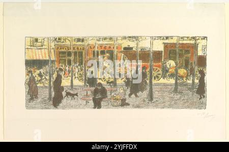 Boulevard. Artiste : Pierre Bonnard (français, Fontenay-aux-Roses 1867-1947 le Cannet). Dimensions : image : 6 7/8 x 16 15/16 po. (17,5 x 43 cm) feuille : 12 13/16 x 20 7/8 po (32,5 x 53 cm). Date : env. 1896. Musée : Metropolitan Museum of Art, New York, États-Unis. Banque D'Images