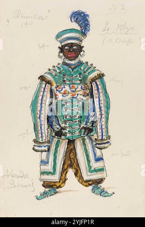 Conception de costumes pour le ballet Petrushka par I. Stravinsky. Musée : COLLECTION PRIVÉE. Auteur : Alexander Nikolayevich Benois. Copyright : cette œuvre n'est pas dans le domaine public. Il est de votre responsabilité d'obtenir toutes les autorisations de tiers nécessaires auprès du gestionnaire de droits d'auteur dans votre pays avant la publication. Banque D'Images