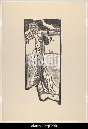 Crucifixion, aussi appelée Christ. Artiste : Émile Bernard (français, Lille 1868-1941 Paris). Dimensions : image : 13 3/4 × 5 3/4 po. (35 × 14,6 cm) feuille : 18 13/16 × 13 7/16 po. (47,8 × 34,2 cm). Série/Portfolio : L'Estampe originale, album V. date : janvier-mars 1894. Musée : Metropolitan Museum of Art, New York, États-Unis. Banque D'Images